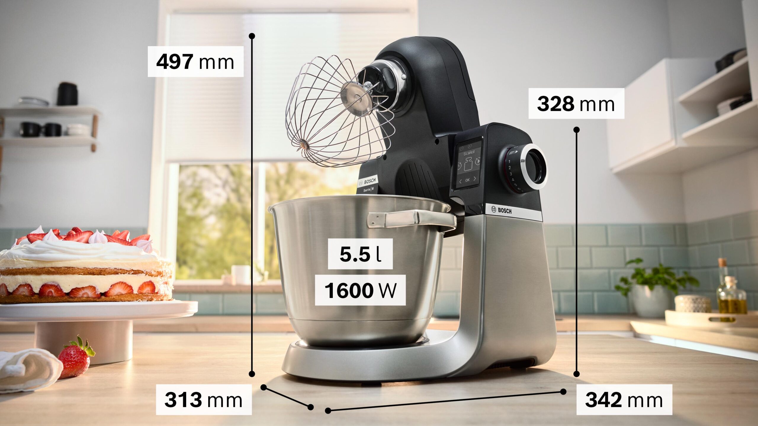 Serie 6 Küchenmaschine mit Waage 1600 W Schwarz, Edelstahl gebürstet – Bild 12