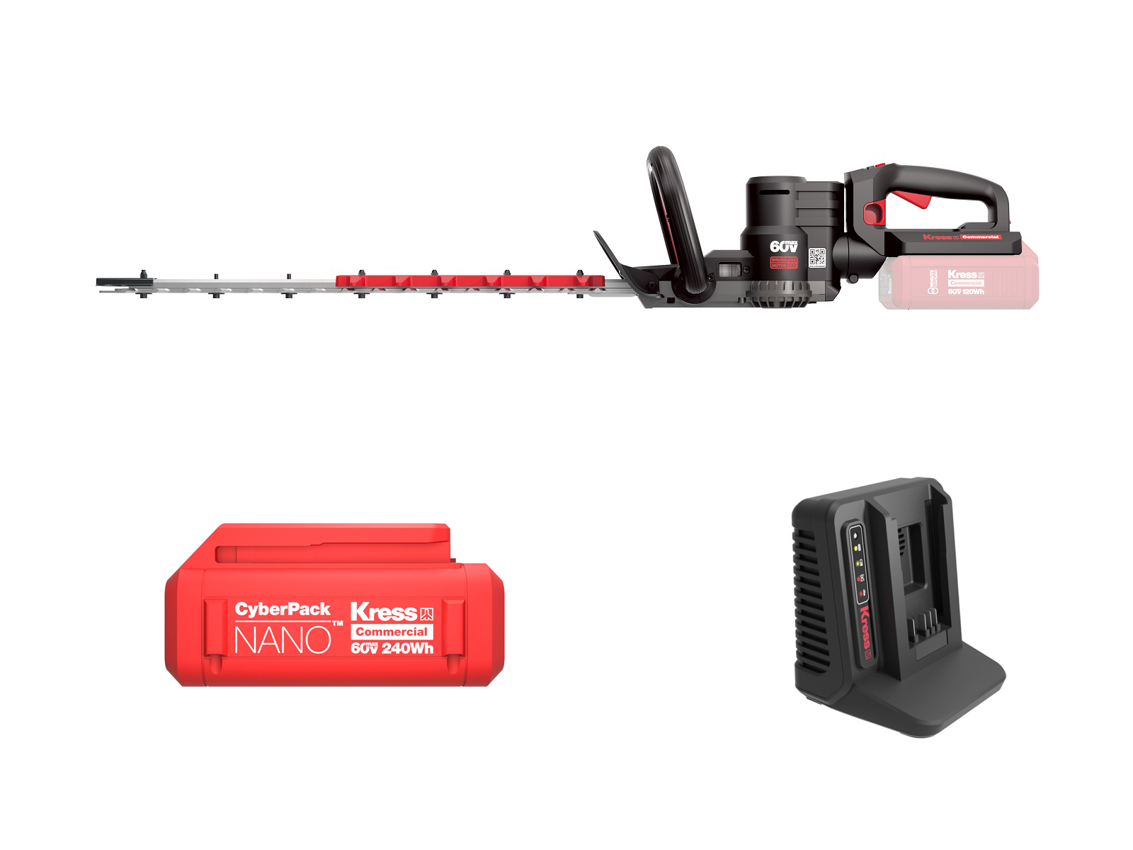 Kress Commercial KC200.9 60V 63cm Akku - Heckenschere inkl. Akku + Ladegerät