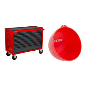Set STIER Werkstattwagen XXL leer + Magnet-Schale Ø 150 mm