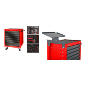 Set STIER Werkstattwagen bestückt 223-teilig + Laptop-Halter