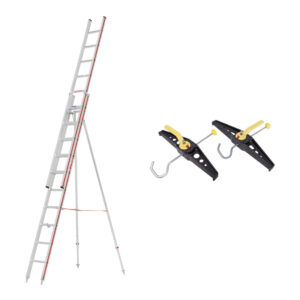 Set Hymer Obstbaumleiter zweiteilig, 2x10 Sprossen + Leiterhalterset für Dachträger