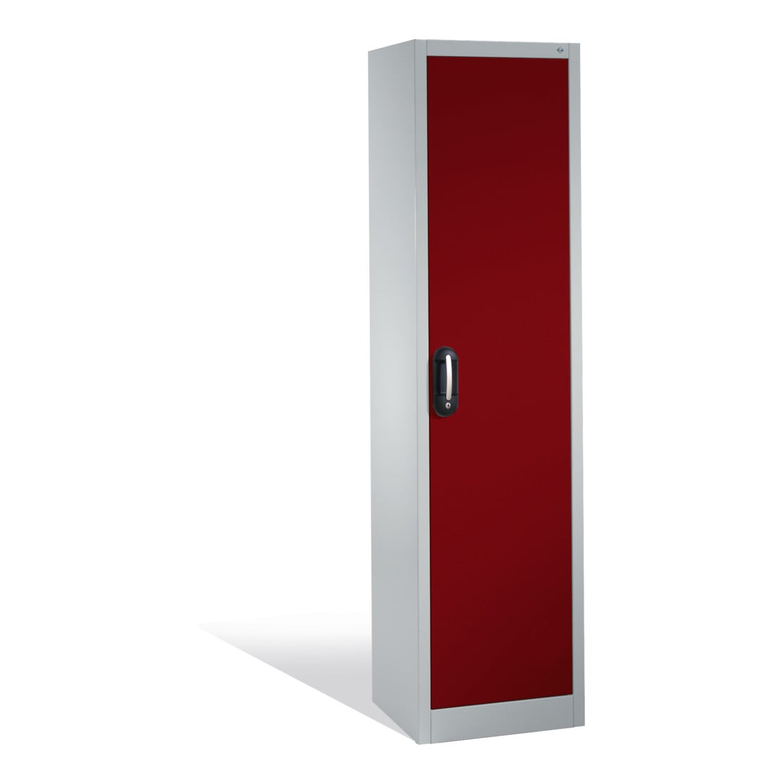 C+P Aktenschrank Acurado mit Drehtür, 5 Ordnerhöhen, H1950xB500xT400mm Front Rubinrot Korpus Lichtgrau