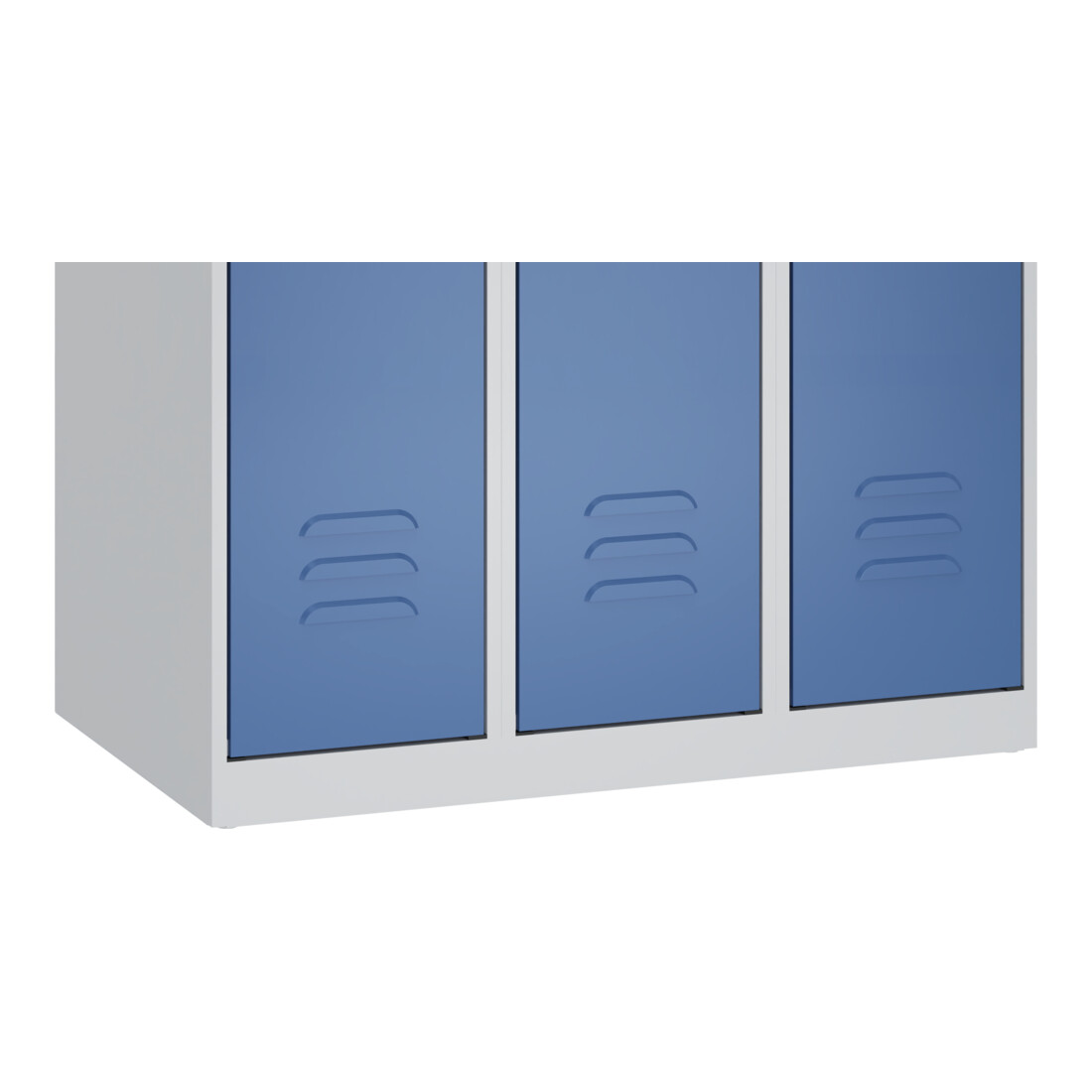 C+P PSA Doppel-Spind Classic PLUS, 2 Abteile, 1850x600x500mm, 7035/5023 Verschluss Sicherheits-Drehriegel – Bild 4