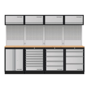 Kraftwerk Mobilio 4er Kombi, 4x Oberschrank, Lochwand, Buche